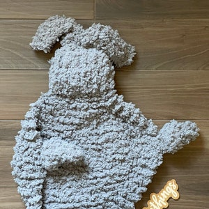 Hand-Knit Cuddle Bunny: Large Sized Lovey Made with Blanket Yarn (19&quot; x 16&quot;)