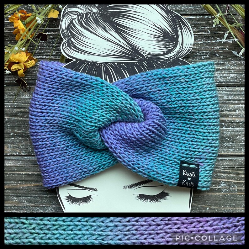 Womens Ombre Twisted Knit Ear Warmer // Twisted Knit Headband // Winter Ear Warmer // Multiple Colors Cotton Candy