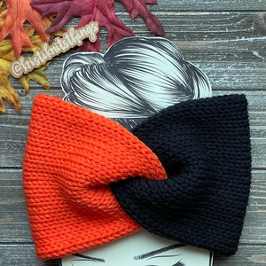 Womens Twisted Knit Ear Warmer: Soft Acrylic Headband in School Colors