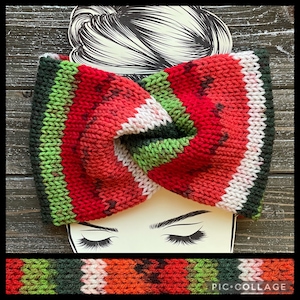 Womens Variegated Twisted Knit Ear Warmer // Twisted Knit Headband // Winter Ear Warmer // Multiple Colors