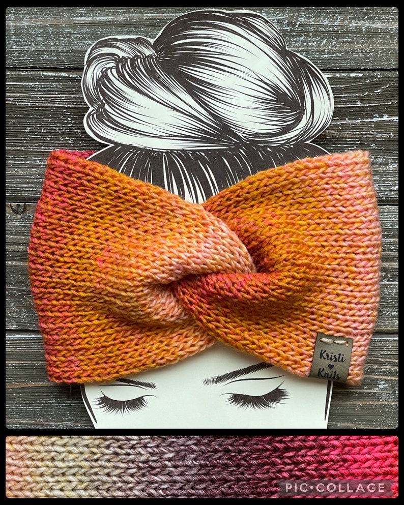 Womens Ombre Twisted Knit Ear Warmer // Twisted Knit Headband // Winter Ear Warmer // Multiple Colors Cherry on Top