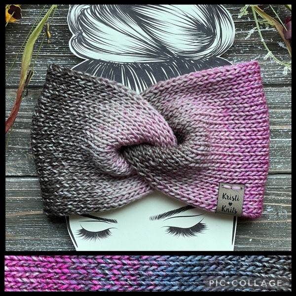 Womens Ombre Twisted Knit Ear Warmer // Twisted Knit Headband // Winter Ear Warmer // Multiple Colors