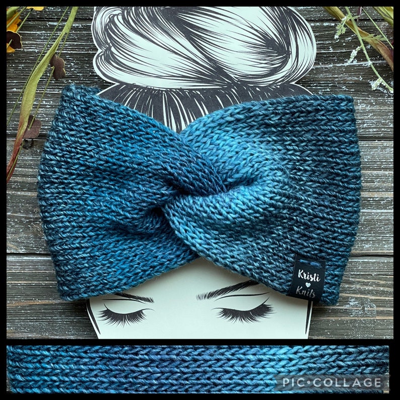 Womens Ombre Twisted Knit Ear Warmer // Twisted Knit Headband // Winter Ear Warmer // Multiple Colors Full Moon