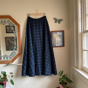 80s/90s Full Highwaist Plaid Holiday Skirt