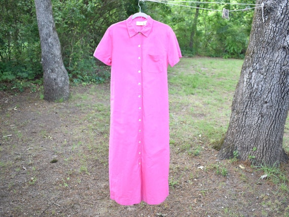 80s Susan Bristol Pink Utility Dress - image 1