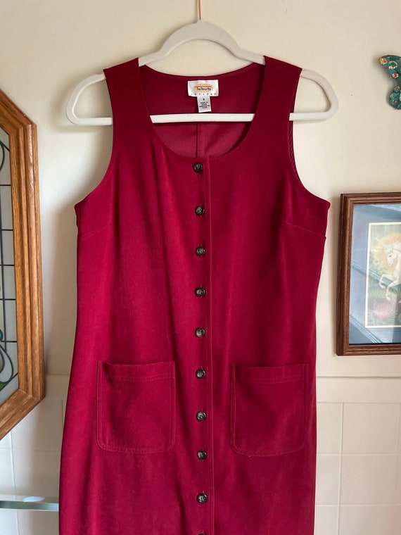 90s Talbots Red Holiday Dress - image 2