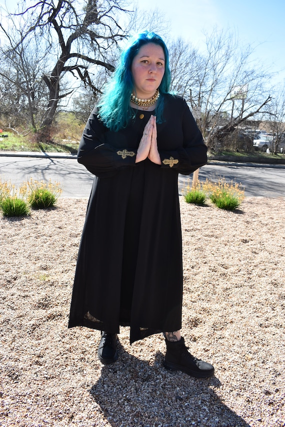 80s Goth Dress & Duster Vintage Set - image 2