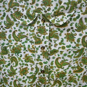 60s White & Green Paisley Mod Dress image 4