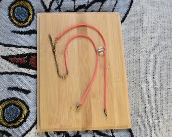 Hot Pink Faux Suede Bolo Necklace