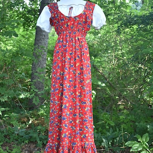 60s Flower Power Peasant Prairie Dress