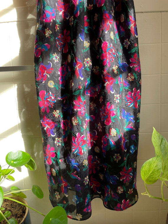 Vintage Black Floral 90s Nightgown - image 4