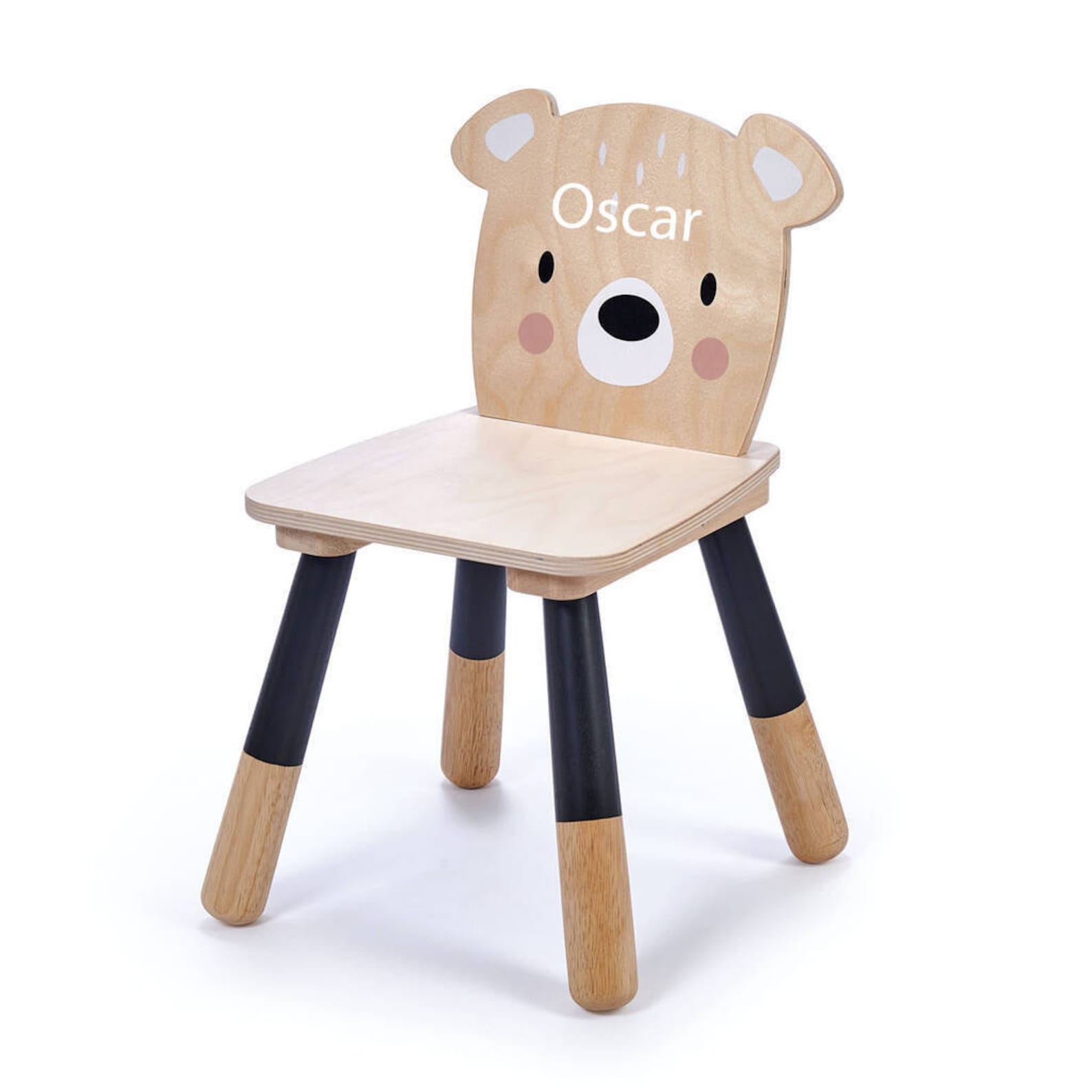 Personalised Wooden Child Bear Chair Etsy