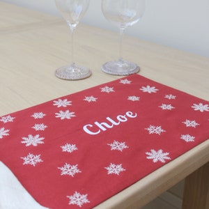 Set of 4 Personalised Christmas Placemats