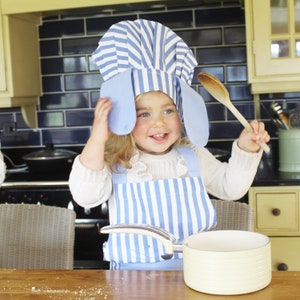 Personalised Child Bunny Apron & Hat Set - Blue