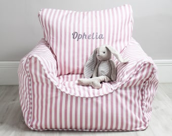 Personalised Child Bean Chair -Pink Stripe