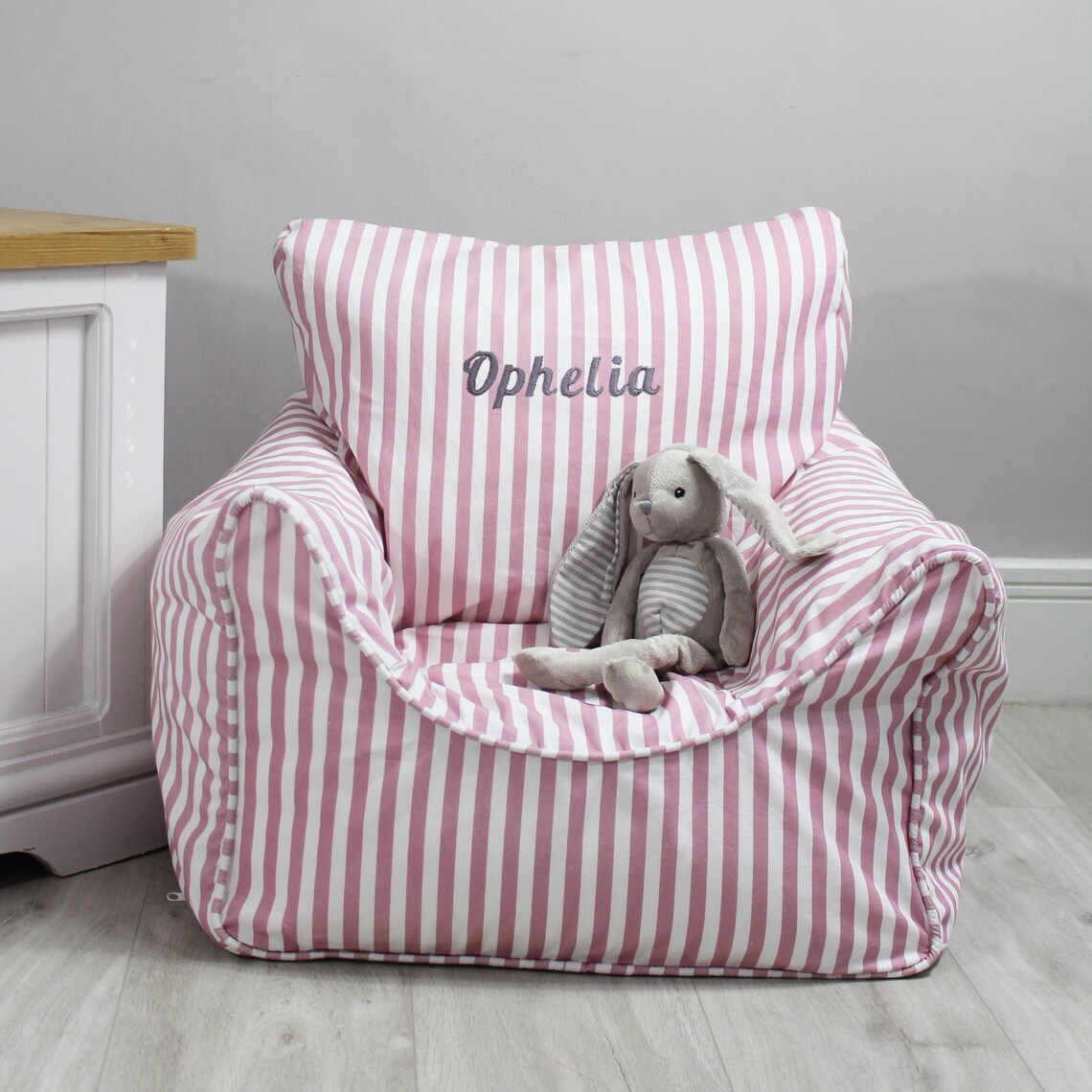 Personalised Child Stripe Bean Bag Chairs 2 Colours Etsy