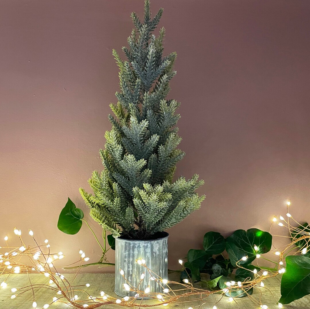 Mini Christmas Tree in Metal Pot Etsy UK