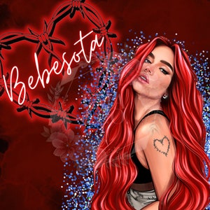Bichota/Bebesota Karol G Skinny Tumbler 20oz PNG Digital file Download, Karol G PNG, Karol G Sublimation, Karol G Tumbler Wrap