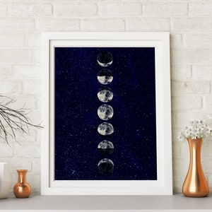 Moon Phases Print Lunar Phases Print Printable Moon Phases - Etsy