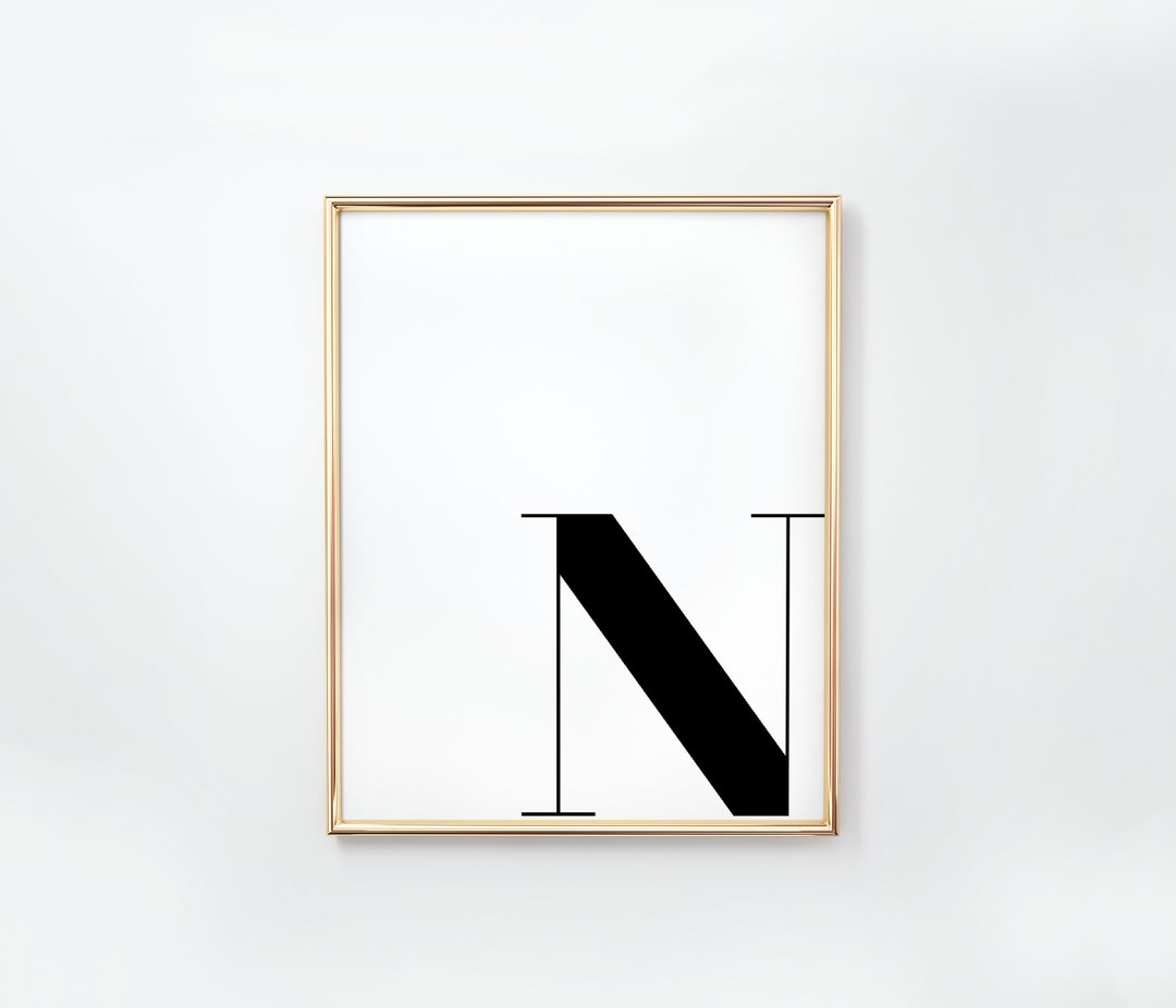 Letter N Wall Art Printable Letter N Scandanavian Wall Art Etsy