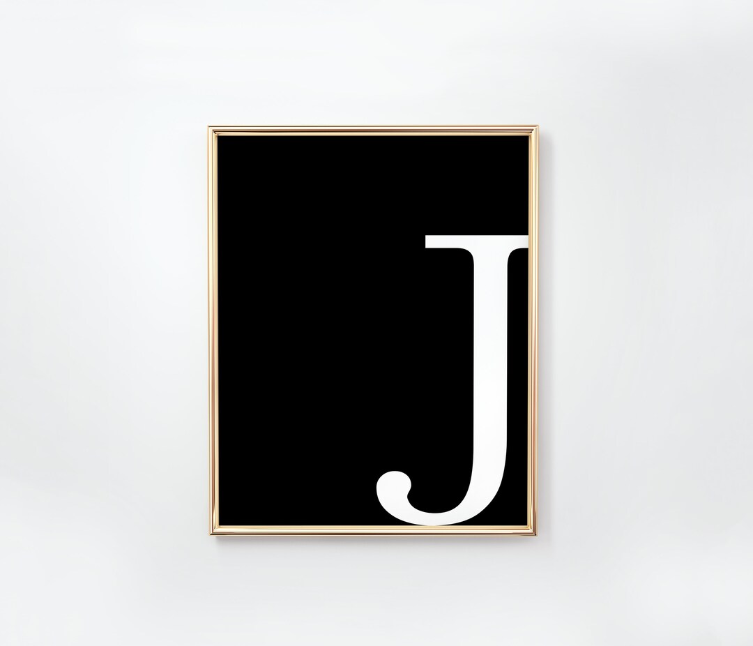 Letter J Print Giant Letter J Poster Letter J Wall Art - Etsy