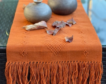 Mexican Woven Table Runner/Oaxaca Artesania/Holiday Table Decor/Fall Table Runner/Fall Decor/Thanksgiving Table Runner/Macrame Table Runner