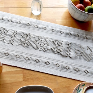 Mexican Table Runner/Boho/Neutral/Macrame/Beach Wedding/Boho Wedding/Fiesta Decor/Cotton/Cream/Vintage Inspired/Oaxaca/Fair Trade/Ethical
