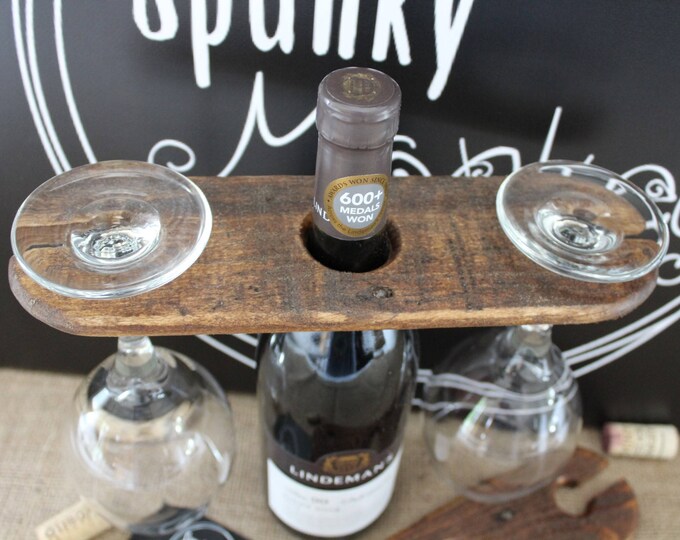 WINE GLASS CADDY Pallet Wood
