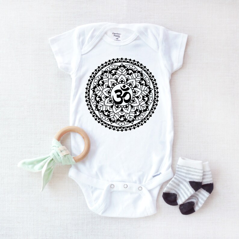 Om Onesie\u00ae BodySuit Mandala Baby Boho Onesie\u00ae Hippie Baby Baby Shower Gift Yoga Meditation Onesie\u00ae Birthday Gift Indian Onesie\u00ae
