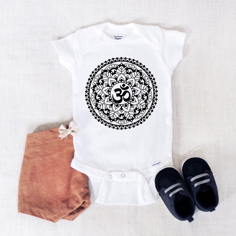 Om Onesie\u00ae BodySuit Mandala Baby Boho Onesie\u00ae Hippie Baby Baby Shower Gift Yoga Meditation Onesie\u00ae Birthday Gift Indian Onesie\u00ae