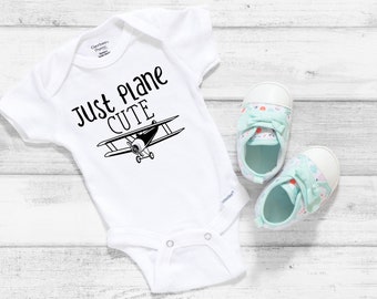 Just Plane Cute Onesies® BodySuit | Travel Onesies® | Airplane Onesies® |  Birthday Gift | Baby Shower Gift | Funny Baby Onesies® Pilot