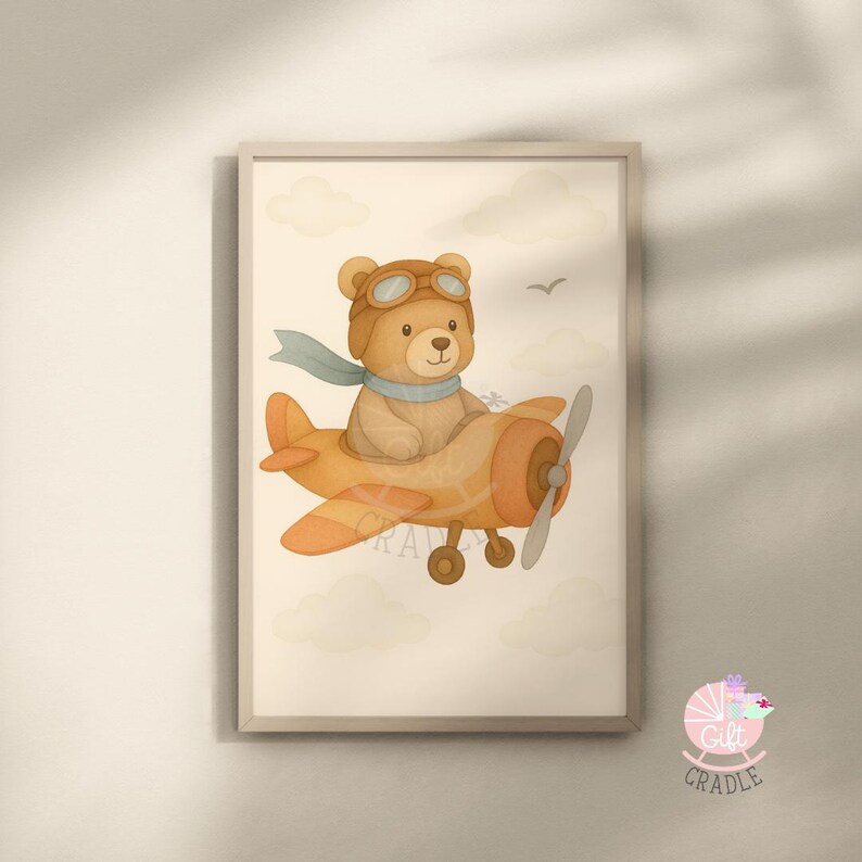 a picture of a teddy bear flying on an airplane