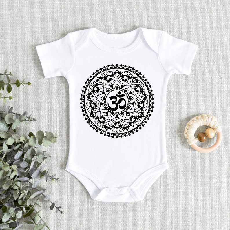 Om Onesie\u00ae BodySuit Mandala Baby Boho Onesie\u00ae Hippie Baby Baby Shower Gift Yoga Meditation Onesie\u00ae Birthday Gift Indian Onesie\u00ae