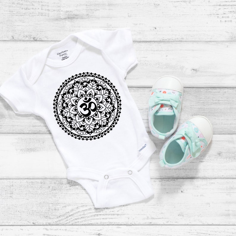 Om Onesie\u00ae BodySuit Mandala Baby Boho Onesie\u00ae Hippie Baby Baby Shower Gift Yoga Meditation Onesie\u00ae Birthday Gift Indian Onesie\u00ae