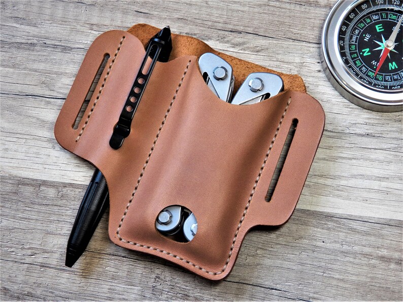 Leatherman wave pouch EDC organizer Leatherman leather sheath Etsy