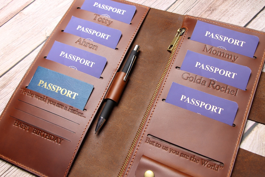 Family Passport Holder 4 Family Travel Wallet 5 Leather Passport Holder