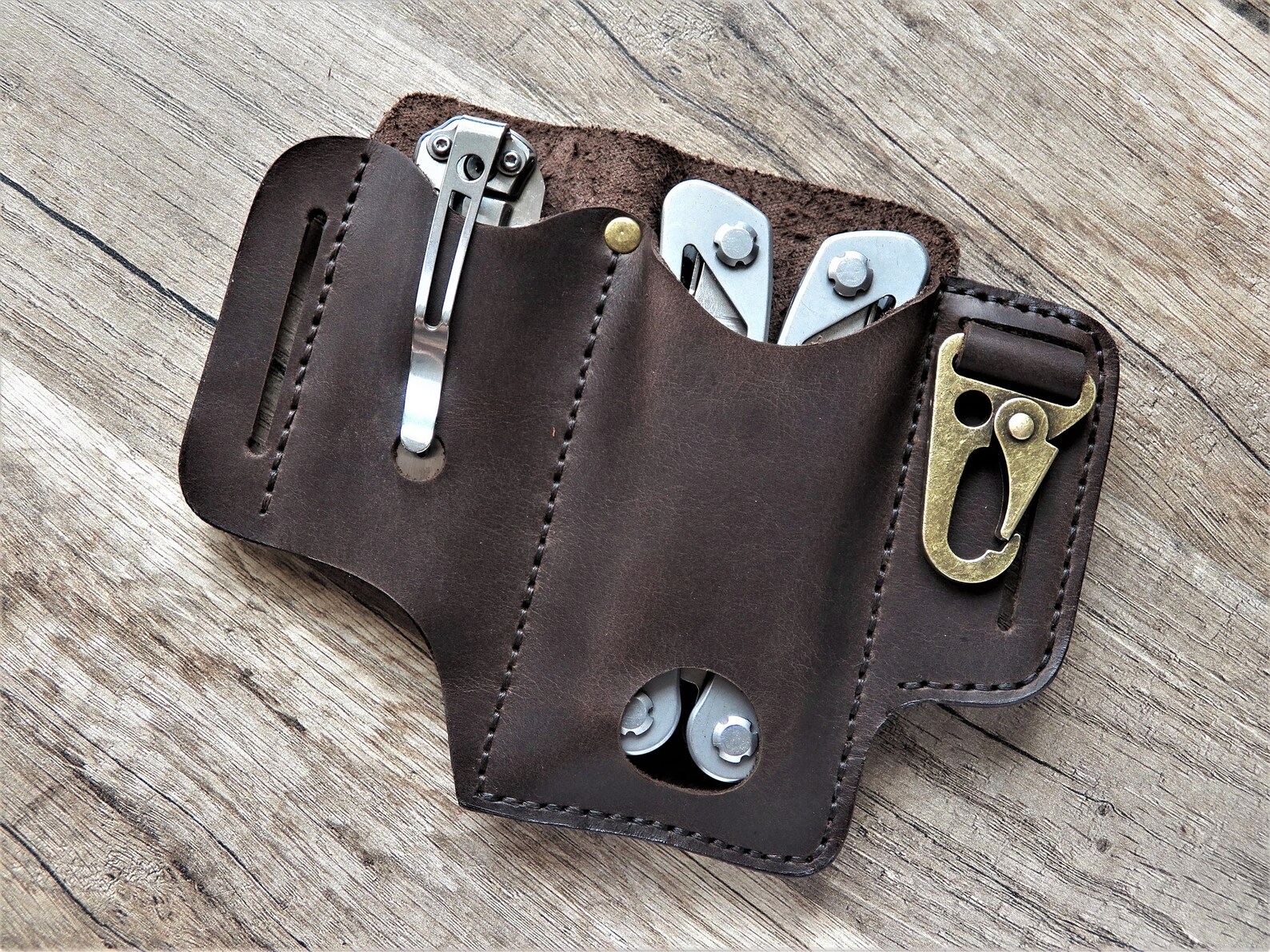 Leatherman wave pouch EDC organizer Leatherman leather sheath Etsy