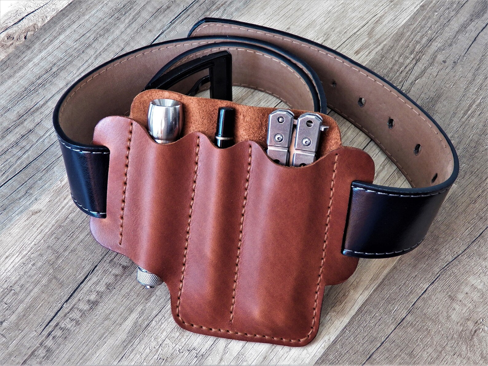 EDC leather belt pouch EDC pocket organizer Pouch for Etsy