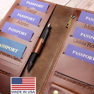 Family passport holder 4 Family travel wallet 5 leather passport holder leather family passport holds 6 8 10 personalized passport organizer