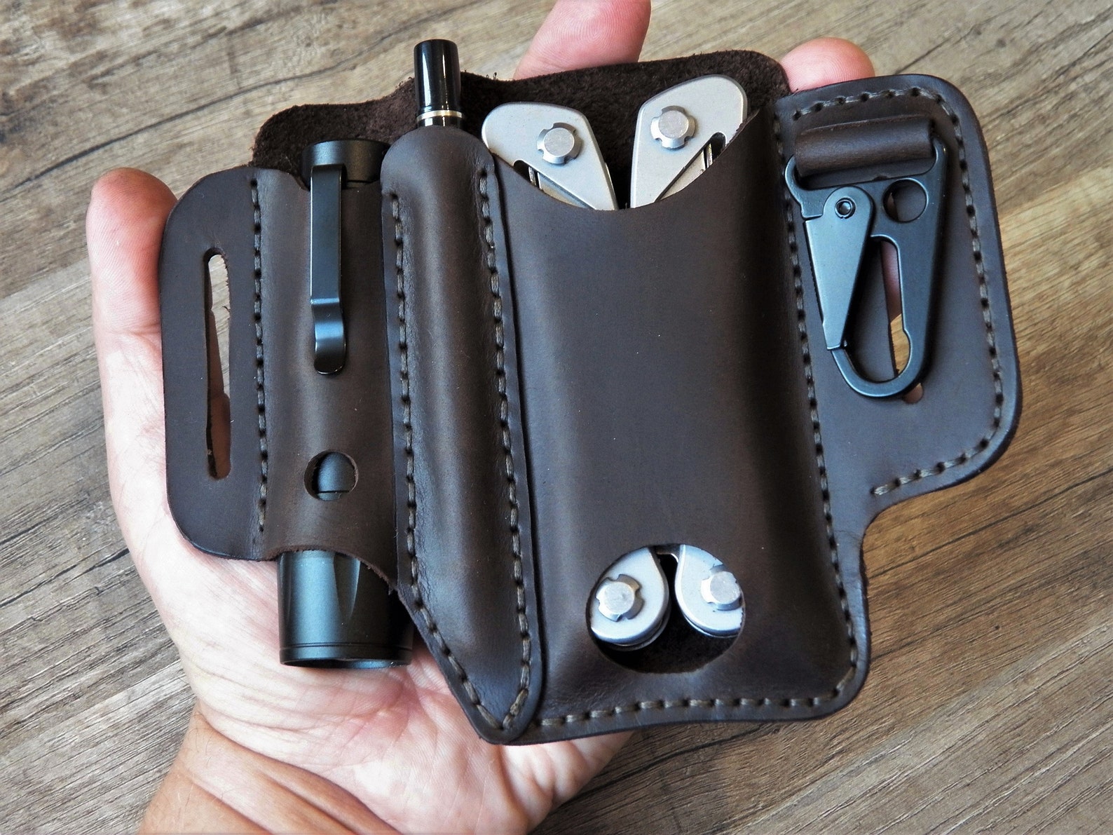 Leatherman wave pouch EDC organizer Leatherman leather sheath Etsy
