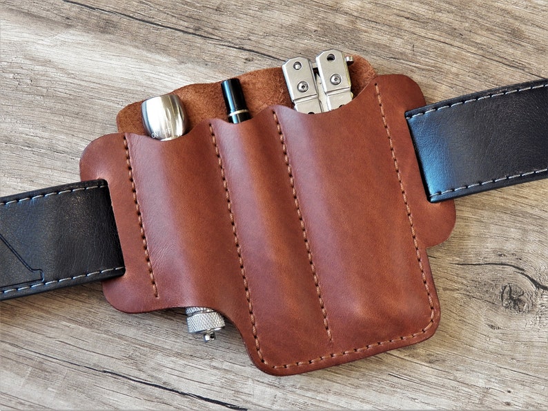 EDC leather belt pouch EDC pocket organizer Pouch for Etsy