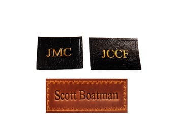 Personalised Leather Patch handmade tags custom sewing labels leather name tag Personalized label handmade Handbag Branding garment branding