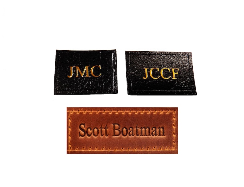 Personalised Leather Patch handmade tags custom sewing labels leather name tag Personalized label handmade Handbag Branding garment branding image 1