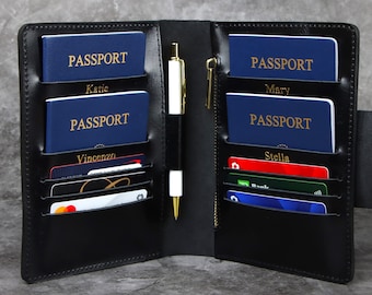 Family passport holder 4 Family travel wallet leather passport holder 6 leather family passport holds 5 7 8  personalized passport organizer