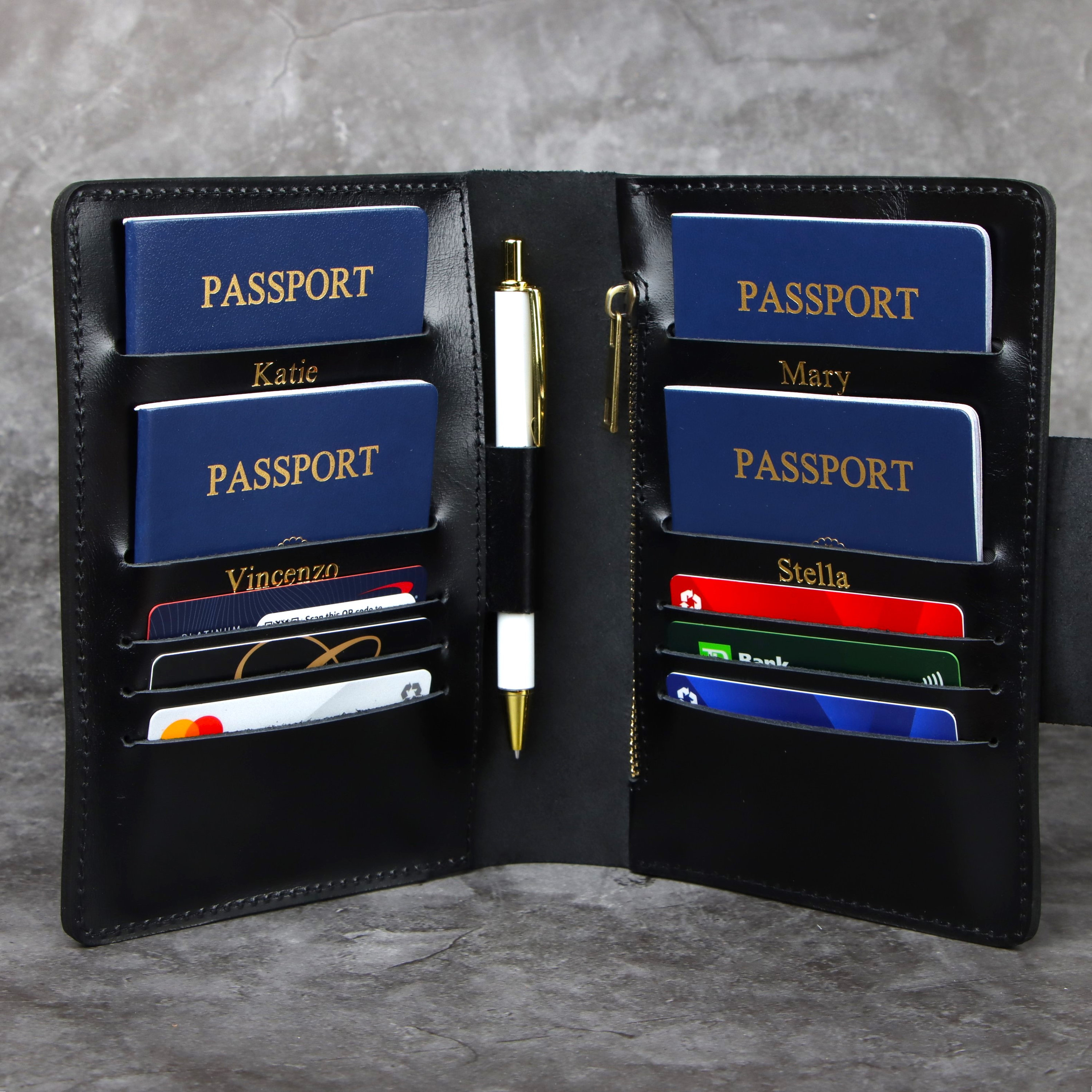 Family passport holder 4 Family travel wallet leather passport holder 6 leather family passport holds 5 7 8  personalized passport organizer
