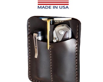 pocket organizer edc MADE in USA wallet EDC organizer edc gear edc pouch edc pocket organizer Leather pocket knife edc knife pouch Multitool