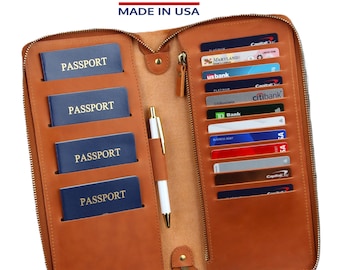 Family passport holder zipper 4 Family travel wallet leather passport holder leather family passport holds 6  8 10 2 personalized passport 5