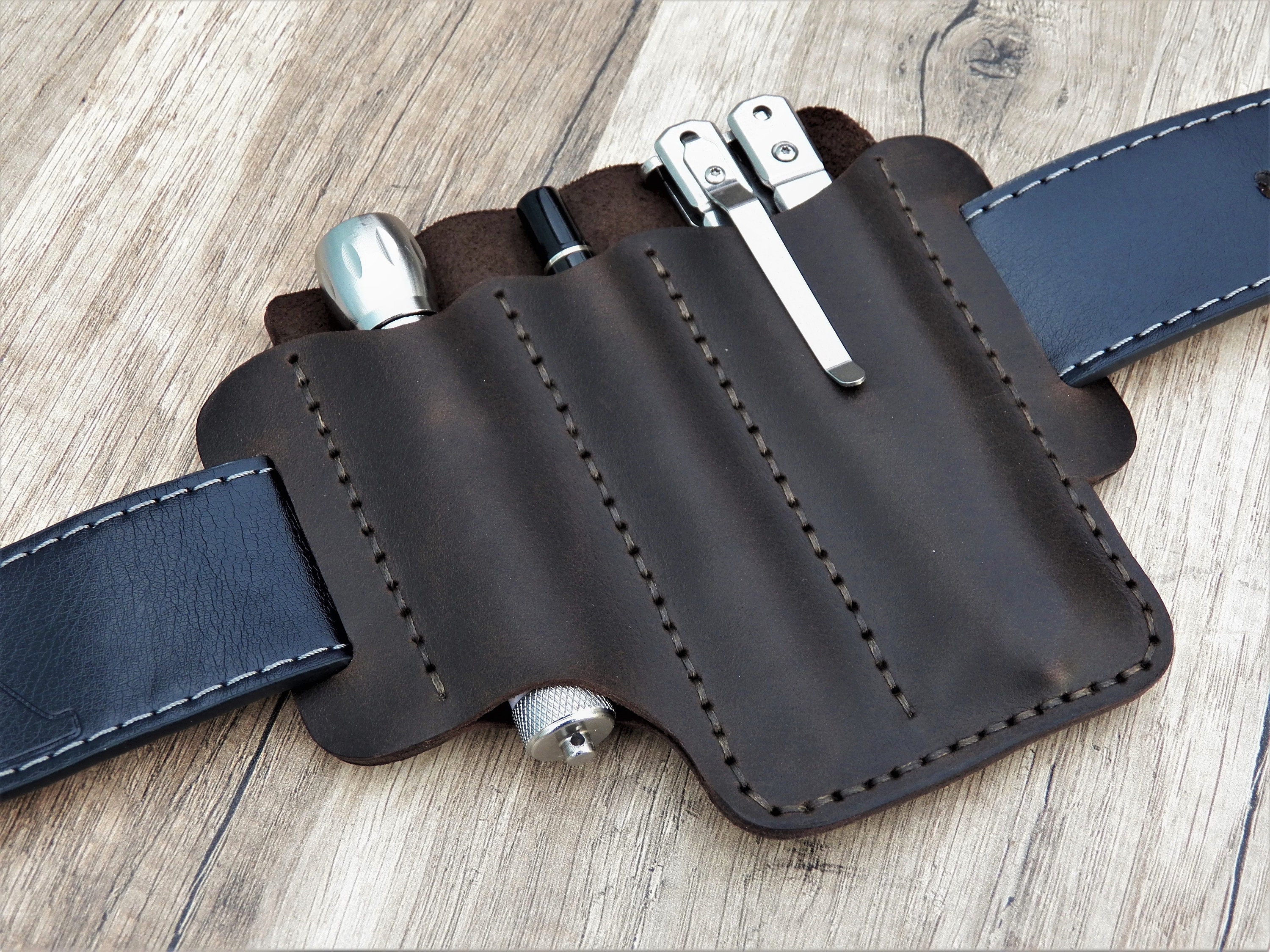 EDC leather belt pouch EDC pocket organizer Pouch for Etsy