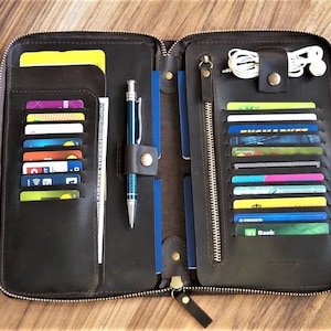 Travel wallet Family passport holder 4 Passport wallet 2 Leather travel wallet Travel document wallet holder zipper personalized organizer