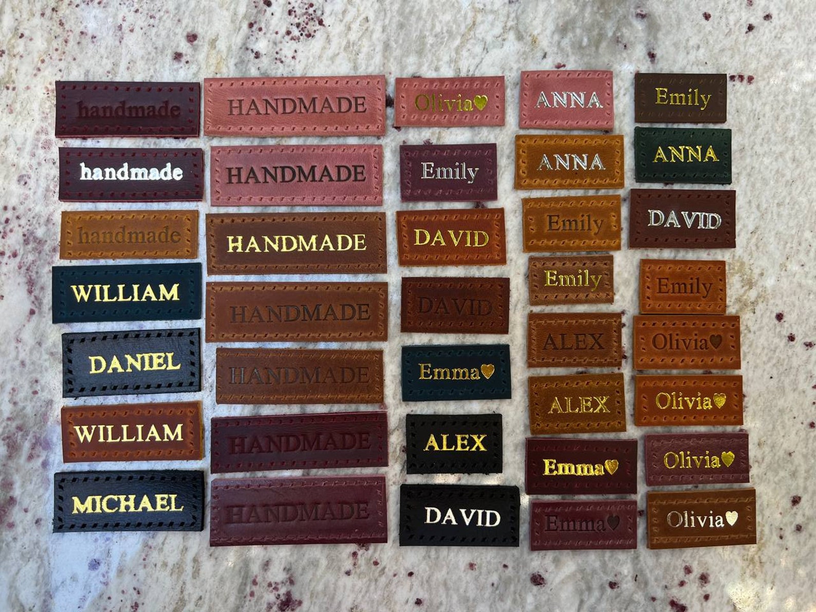 Leather Name Tag Leather Labels Custom Labels for Handbags Etsy